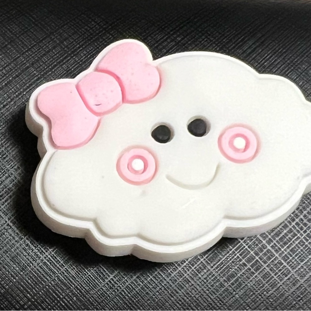 Cute Cloud Shaped Pin with Pink Bow Charm for Crocs New (2 for $5)